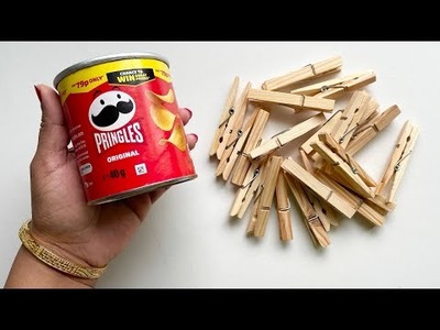Beautiful Craft Idea with Waste PRINGLES can. Best Out of waste PRINGLES  can.Recycling Projects