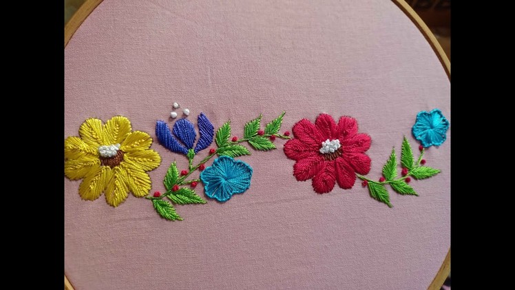 Borderline embroidery.Hand embroidery design-Leisha's Galaxy.