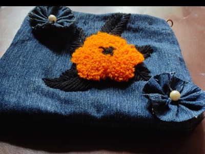 Convert old jeans into a beautiful handbeg.handcraft.DIY bag from old jeans#jeanscraft#handbag