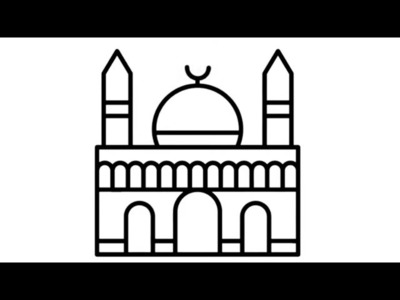 Dessin facile | comment dessiner un mosquée simple facile | dessin kawaii | dessins facile a faire