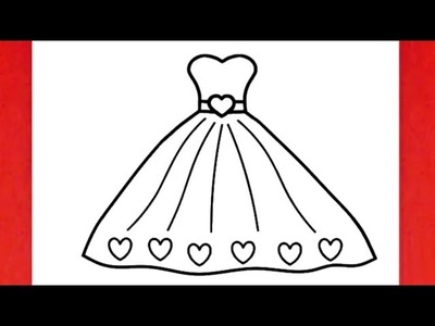 Dessin facile | comment dessiner une robe de mariée facile | dessin kawaii | dessins facile