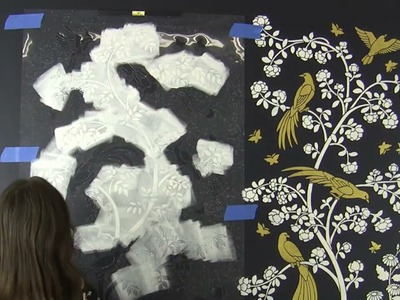DIY Chinoiserie Stencil Tutorial with Cutting Edge Stencils Birds and Roses Chinoiserie Stencil