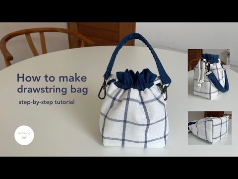 DIY drawstring bag | How to make mini bucket bag