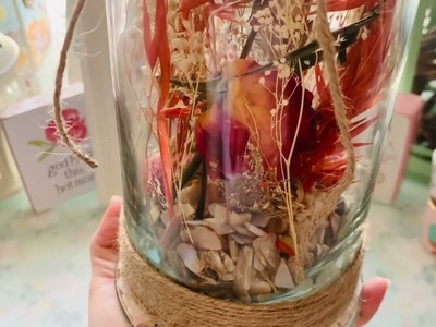 DIY- Home Decor - Glass Jar w. dried flowers