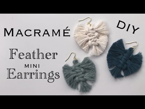 DIY Macrame Feather Earrings