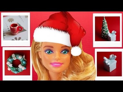 DIY Making Christmas gifts for the doll party  Gift box, cup, Christmas wreath with Clay doh