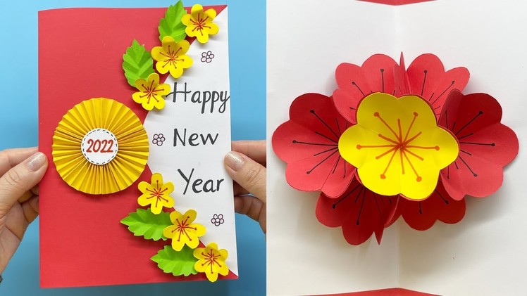 DIY New Year Card 2022 | Pop Up Cards | Make 3D flower blooming cards | Liam Channel