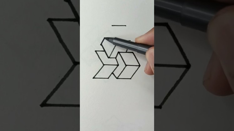 Drawing satisfying 3d art geometric art drawing #shorts #drawing