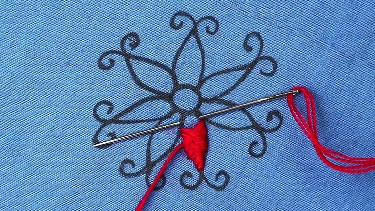 Easy all over hand embroidery designs for dress - creative flower embroidery tutorial for beginners