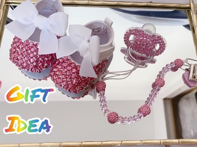 Fancy Baby booties gift idea. DIY glam shoes from plain. handcrafted princess style