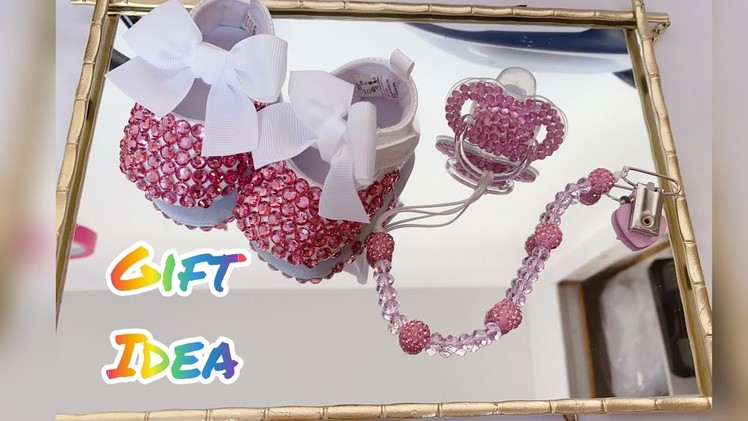 Fancy Baby booties gift idea. DIY glam shoes from plain. handcrafted princess style