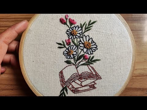 Floral embroidery pattern || Hand embroidery for beginners || embroidery video - Let's Explore