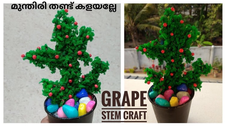 Grape stem craft idea.Tree making.DIY.Home decor.best out of waste
