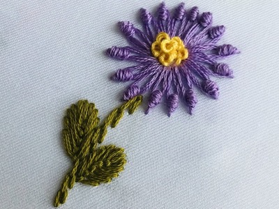 Hand Embroidery: Bullion Lazy Stitch - Small Flower Embroidery