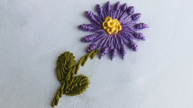 Hand Embroidery: Bullion Lazy Stitch - Small Flower Embroidery