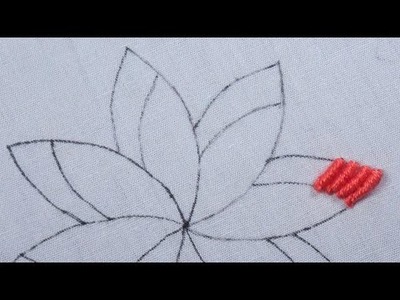 Hand embroidery fantasy floral design with easy sewing tutorial for beginners
