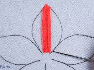 Hand embroidery heavy needle sewing beautiful flower design with easy following tutorial