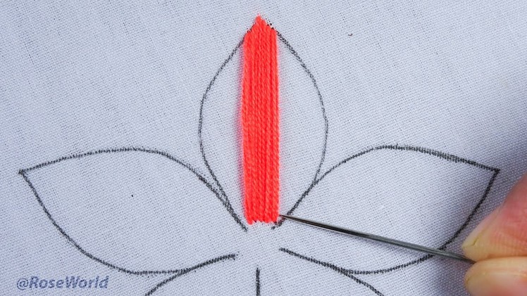 Hand embroidery heavy needle sewing beautiful flower design with easy following tutorial