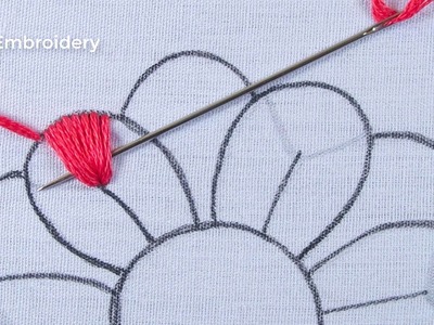 Hand Embroidery New Gorgeous Elegant Flower Colourful Amazing Design With Easy Needle Work Tutorial
