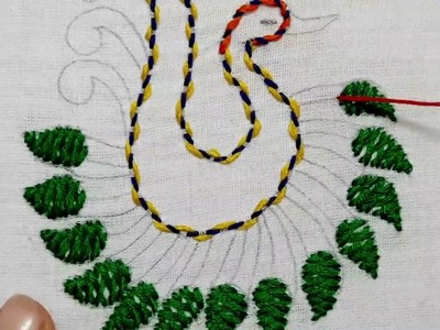 Hand Embroidery - Simple Peacock Hand Embroidery Design || Peacock Hand Embroidery Tutorial