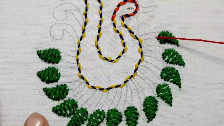 Hand Embroidery - Simple Peacock Hand Embroidery Design || Peacock Hand Embroidery Tutorial