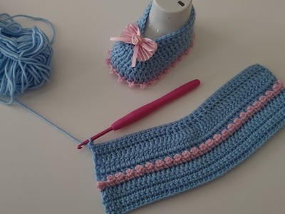 How to crochet baby shoes - Super easy crochet knit baby shoes pattern for beginners - Crochet shoes