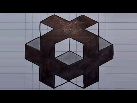 How to Draw 3D Art On Paper - 3D Drawing Easy - Graph Paper Art - Optical Illusion #shorts