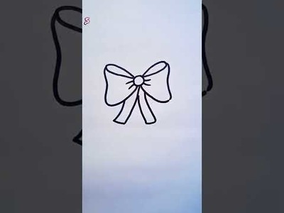 How to Draw a Bow. Easy Bow Drawing. Bow Drawing Step by Step. #shorts #youtubeshorts
