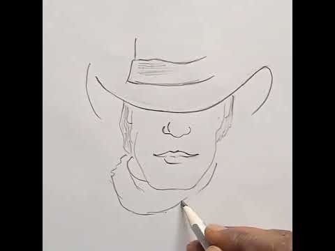 How to draw a man  with hat for beginners || man Drawing || Erkek nasıl çizilir ||#shorts #art