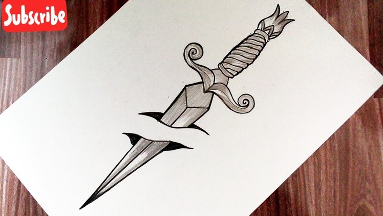 How to draw a sword tattoo || Easy tattoo drawing