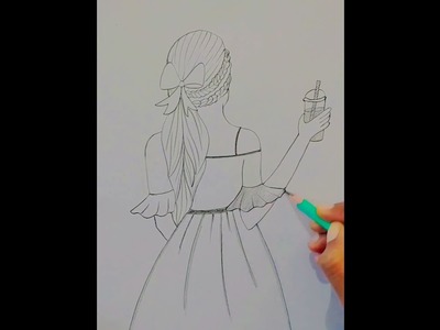 How to draw girl drawing. Easy drawing for beginners.Easy Art Corner