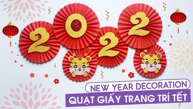How to make New Year decoration Paper Fan. Easy New Year decoration Ideas at home. DIY Paper Fan