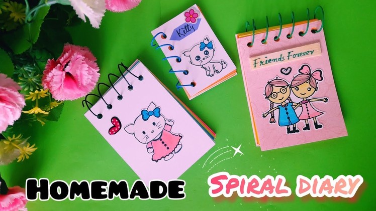 How to make SPIRAL diary at home - CHEAP  handmade spiral diary - Cute GIFT ideas - Creative naaz