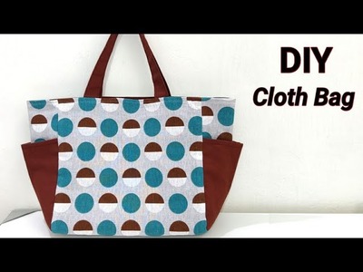 How to sew Cloth bag with Two Side Pockets | How to make shopping bag at Home | Tote bag | DIY Bag