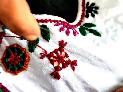 How to Square Mirror Work Hand Embroidery Design for White dress 2022