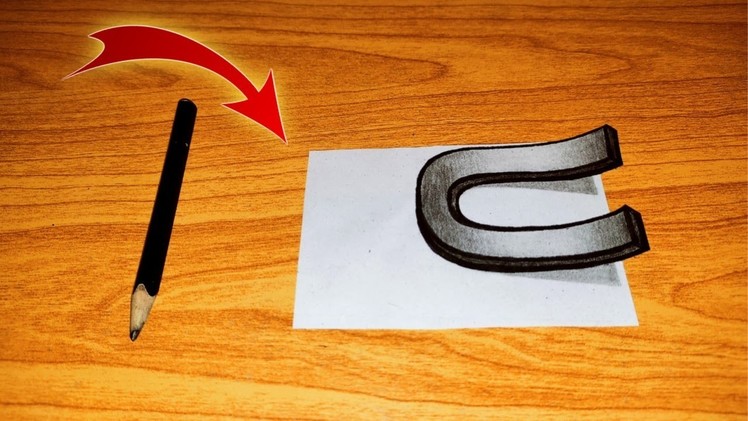 Letter "U" Drawing || How to Draw letter U in 3D