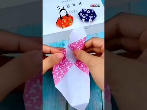 Mini Bag From Color Paper | Diy Miniature Paper Craft Idea | Easy and beautiful paper craft video