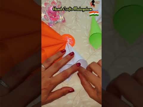 Republic Day Decoration. Tricolour Paper Flower. Republic Day Badge Making at Home. 4K #shorts
