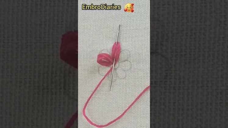 Ring Stitch Flower Hand Embroidery For Beginners#shorts