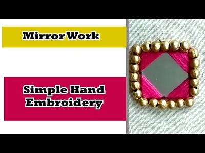 Simple mirror work hand embroidery #shorts #knottytutorial #handembroidery