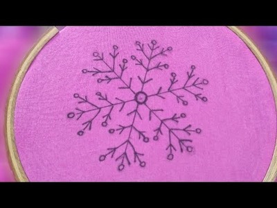 Simple Snowflake Embroidery Design ❄️ for Dress (Hand Embroidery Work)