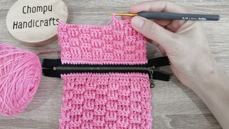 Super Easy Crochet Purse Bag With Zipper​ ????Step by Step ???????? 3D​ Pattern????????????