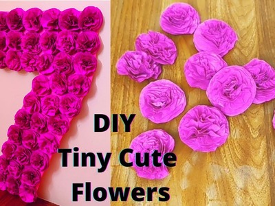 Tiny Easy Cute Pom Pom Flowers | 3D floral Number for Birthday Decoration | 7th Number Decor
