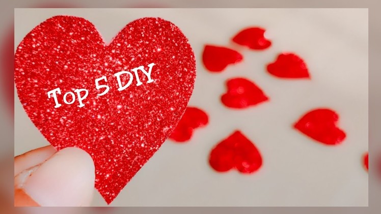 Top 5 Glitter sheet Valentine's Day gift craft.DIY.Foamiran heart ????.Art & Craft.Valentine show piece