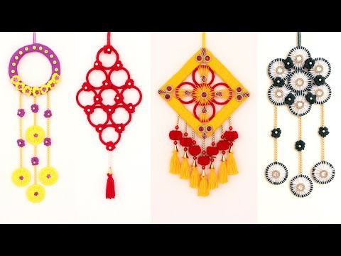 USEFUL! EASY WOOLEN WALL HANGING CRAFT IDEA | BEST OUT OF WASTE BANGLES AND WOOL CRAFT IDEAS