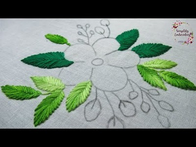 Very Beautiful Flower hand Embroidery. Colorful Embroidery Pattern With Satin Stitch -15