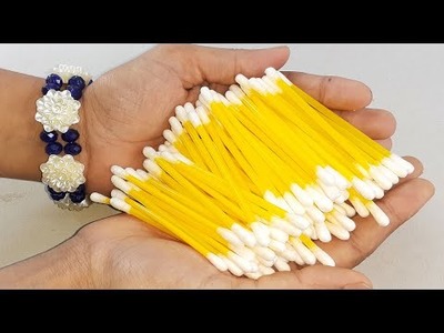 WOW!! AMAZING TECHNIC FOR CRAFTING USING COTTON BUDS & COLOR PAPER | BEST OUT OF WASTE