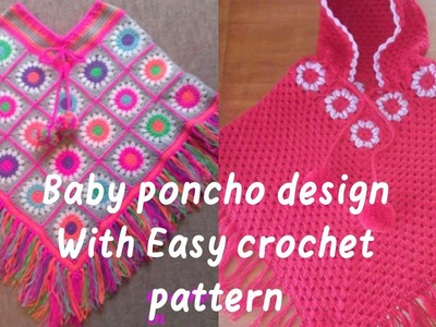 #15 Baby Girl's Poncho Design with Crochet #Easy Life pattern knitting.