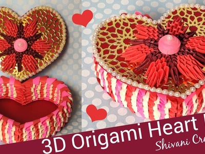 3D Origami Heart Shaped Box. Valentine's Day Gift. Anniversary Gift Ideas