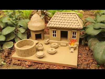 Amazing technique build DIY miniature house || how to make clay kitchen set & water wells and plants